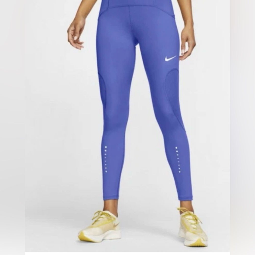 Nike DRI FIT women’s Running tights leggings royal blue/purple  sz M